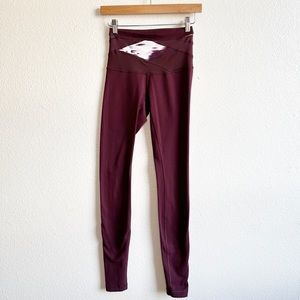 Lululemon Athletica Maroon Wunder Under Reversible Full Length Leggings Size 4
